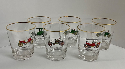 Whiskey glasses gold rim - gold,